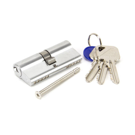 This is an image showing From The Anvil - Satin Chrome 35/35 5pin Euro Cylinder KA available from trade door handles, quick delivery and discounted prices