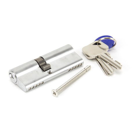 This is an image showing From The Anvil - Satin Chrome 35/45 5pin Euro Cylinder KA available from trade door handles, quick delivery and discounted prices