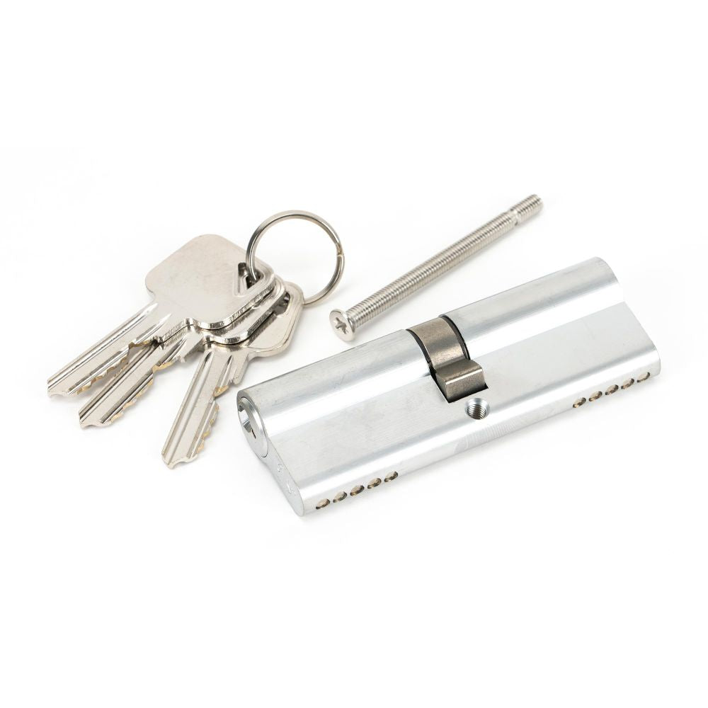 This is an image showing From The Anvil - Satin Chrome 45/45 5pin Euro Cylinder KA available from trade door handles, quick delivery and discounted prices