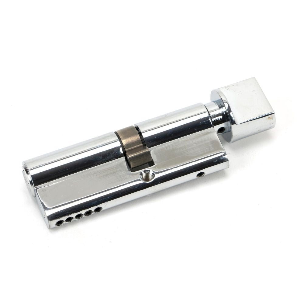 This is an image showing From The Anvil - Polished Chrome 35T/45 5pin Euro Cylinder/Thumbturn available from trade door handles, quick delivery and discounted prices