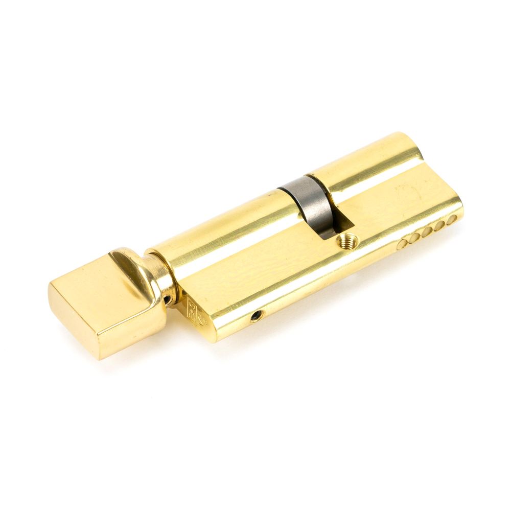 This is an image showing From The Anvil - Lacquered Brass 35/45T 5pin Euro Cylinder/Thumbturn available from trade door handles, quick delivery and discounted prices