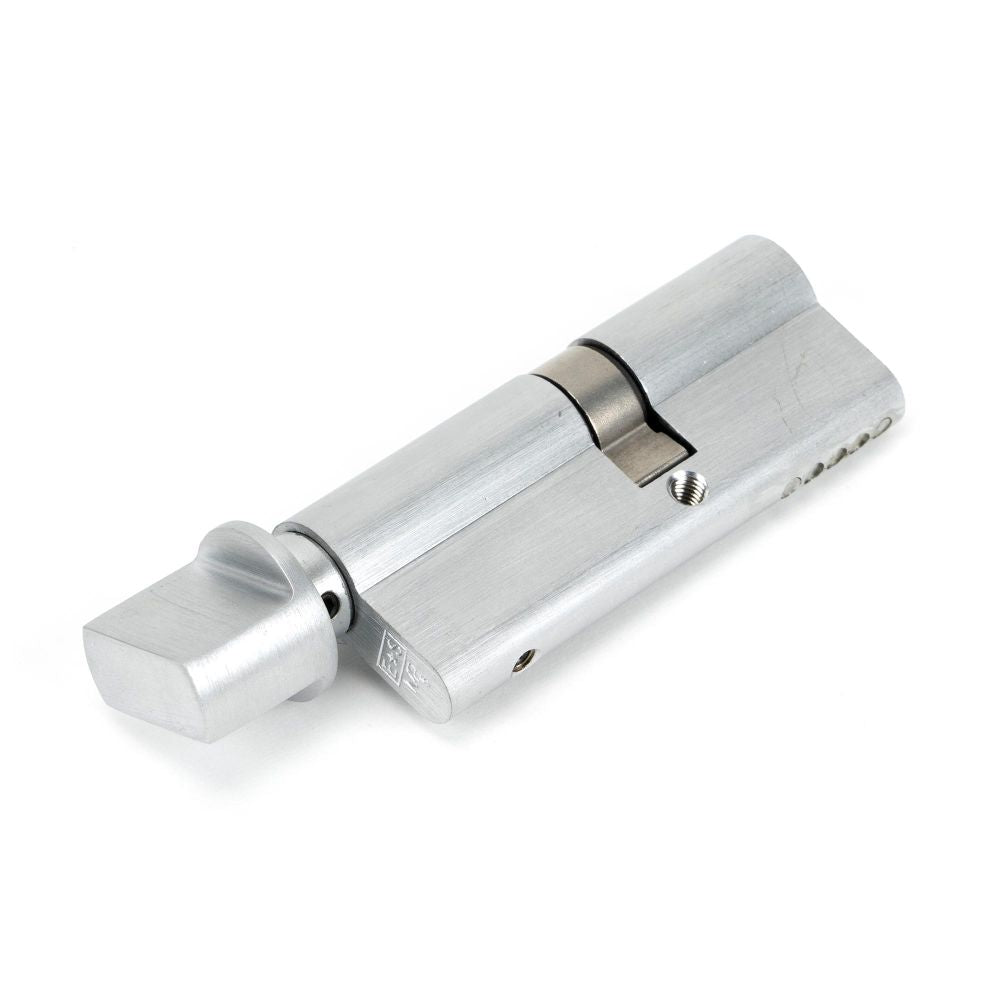 This is an image showing From The Anvil - Satin Chrome 35/45T 5pin Euro Cylinder/Thumbturn available from trade door handles, quick delivery and discounted prices