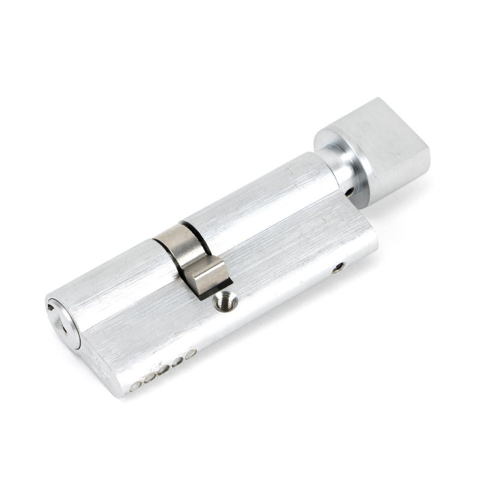 This is an image showing From The Anvil - Satin Chrome 35/45T 5pin Euro Cylinder/Thumbturn available from trade door handles, quick delivery and discounted prices