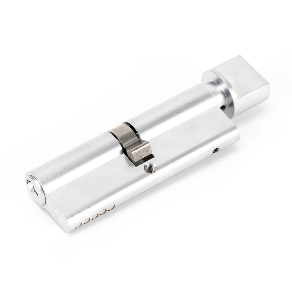 This is an image showing From The Anvil - Satin Chrome 45/45 5pin Euro Cylinder/Thumbturn available from trade door handles, quick delivery and discounted prices