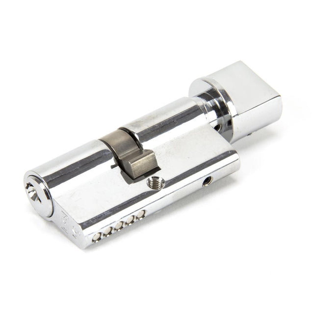 This is an image showing From The Anvil - Polished Chrome 30/30 5pin Euro Cylinder/Thumbturn KA available from trade door handles, quick delivery and discounted prices