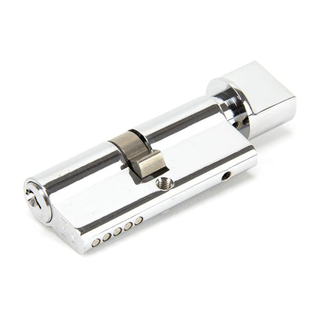 This is an image showing From The Anvil - Polished Chrome 35/35 5pin Euro Cylinder/Thumbturn KA available from trade door handles, quick delivery and discounted prices