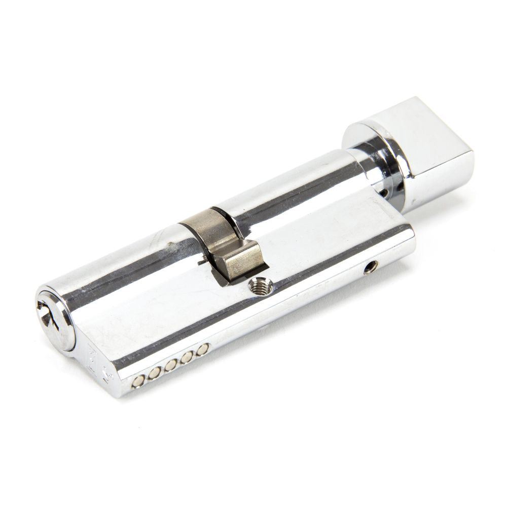 This is an image showing From The Anvil - Polished Chrome 40/40 5pin Euro Cylinder/Thumbturn KA available from trade door handles, quick delivery and discounted prices