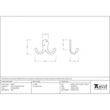 High quality image of From The Anvil - Polished Nickel Celtic Double Robe Hook | Sku. 46297 | Trade Door Handles, Kendal.