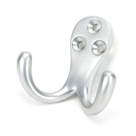 This is an image showing From The Anvil - Satin Chrome Celtic Double Robe Hook available from trade door handles, quick delivery and discounted prices