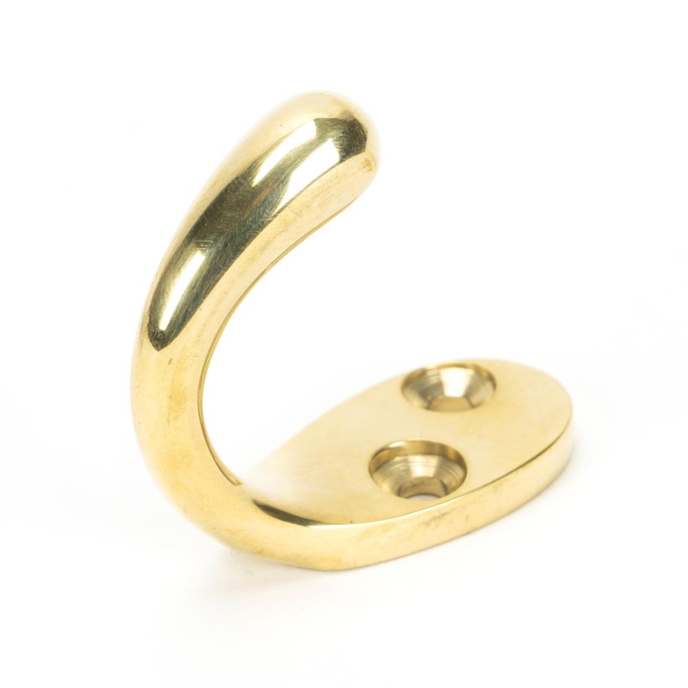 High quality image of From The Anvil - Polished Brass Celtic Single Robe Hook | Sku. 46308 | Trade Door Handles, Kendal.
