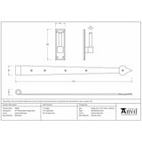 This is an image showing From The Anvil - External Beeswax 24" Hook & Band Hinge (pair) available from trade door handles, quick delivery and discounted prices