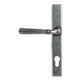 This is an image showing From The Anvil - Pewter Hammered Newbury Slimline Espag. Lock Set available from trade door handles, quick delivery and discounted prices