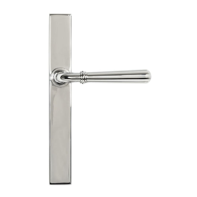 This is an image showing From The Anvil - Pol. Marine SS (316) Newbury Slimline Lever Espag. Latch Set available from trade door handles, quick delivery and discounted prices