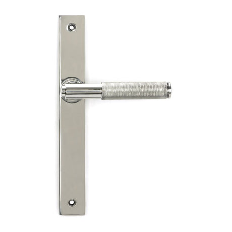 This is an image showing From The Anvil - Pol. Marine SS (316) Brompton Slimline Lever Espag. Latch Set available from trade door handles, quick delivery and discounted prices