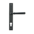 This is an image showing From The Anvil - Matt Black Newbury Slimline Lever Espag. Lock Set available from trade door handles, quick delivery and discounted prices