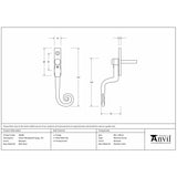 This is an image showing From The Anvil - Beeswax 16mm Monkeytail Espag - RH available from trade door handles, quick delivery and discounted prices