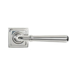 This is an image showing From The Anvil - Polished Marine SS (316) Newbury Lever on Rose Set (Square) available from trade door handles, quick delivery and discounted prices