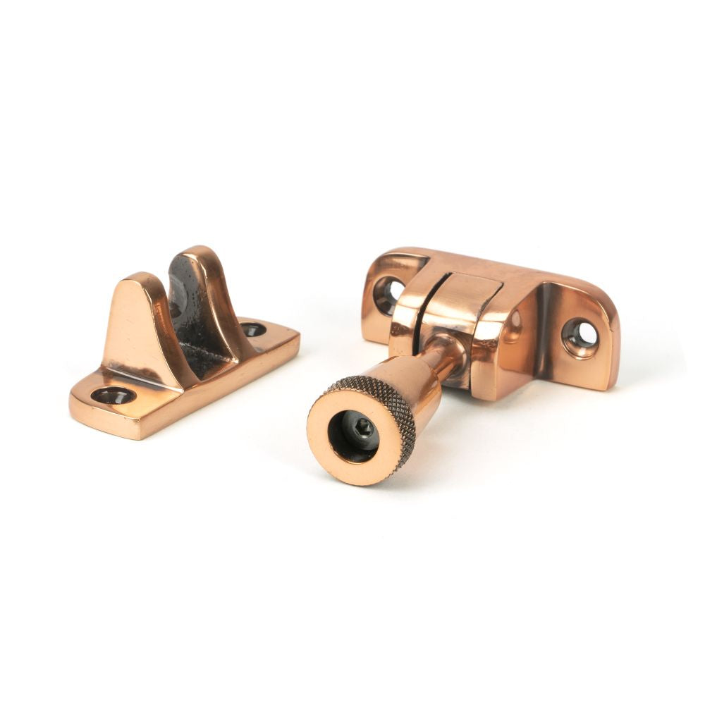 This is an image showing From The Anvil - Polished Bronze Brompton Brighton Fastener (Radiused) available from trade door handles, quick delivery and discounted prices