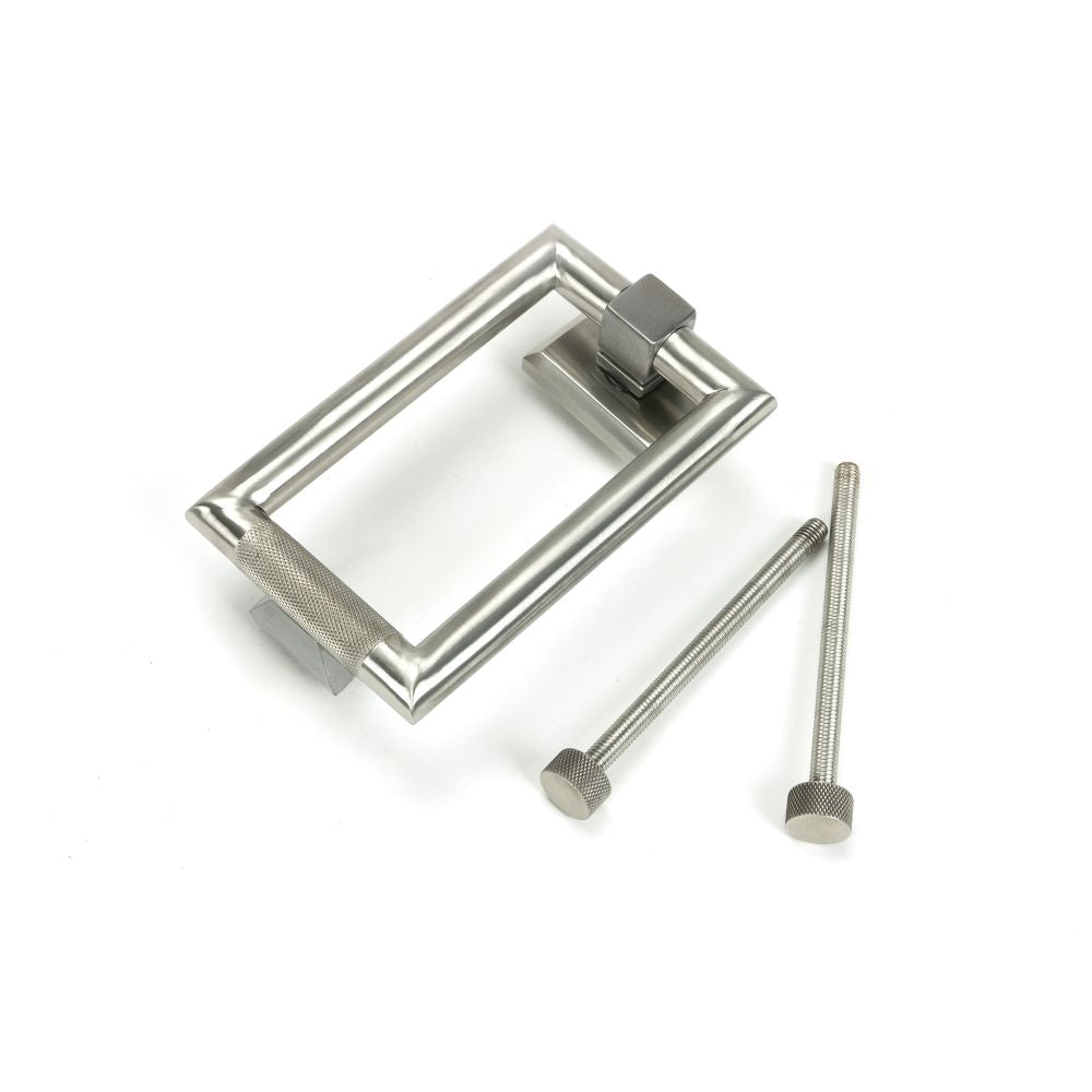 High quality image of From The Anvil - Satin Marine SS (316) Brompton Door Knocker | Sku. 46653 | Trade Door Handles, Kendal.