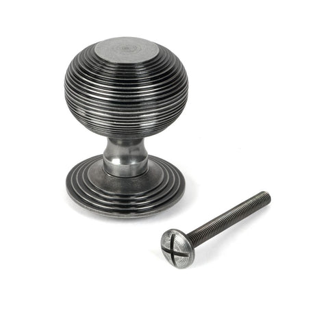 This is an image showing From The Anvil - Pewter Beehive Centre Door Knob available from trade door handles, quick delivery and discounted prices