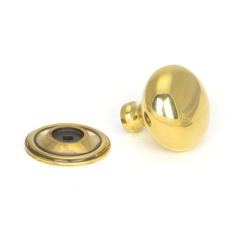 This is an image showing From The Anvil - Aged Brass Mushroom Cabinet Knob 38mm available from trade door handles, quick delivery and discounted prices