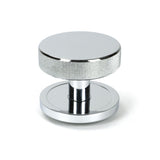 This is an image showing From The Anvil - Polished Chrome Brompton Centre Door Knob (Plain) available from trade door handles, quick delivery and discounted prices