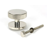 This is an image showing From The Anvil - Polished Nickel Brompton Centre Door Knob (Plain) available from trade door handles, quick delivery and discounted prices