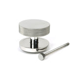 This is an image showing From The Anvil - Polished Marine SS (316) Brompton Centre Door Knob (Plain) available from trade door handles, quick delivery and discounted prices