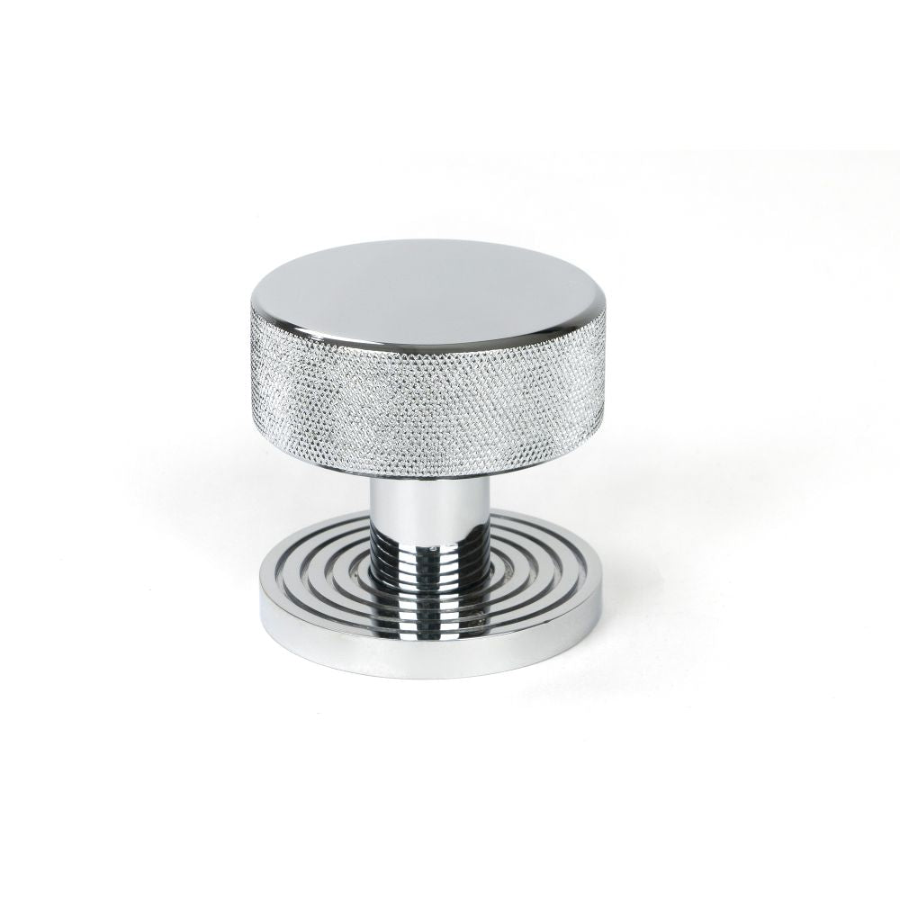 This is an image showing From The Anvil - Polished Chrome Brompton Mortice/Rim Knob Set (Beehive) available from trade door handles, quick delivery and discounted prices