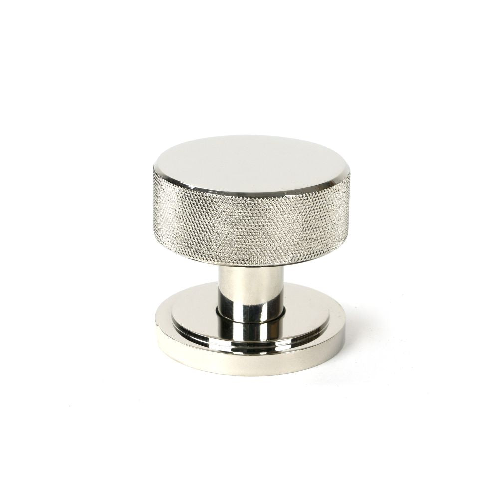This is an image showing From The Anvil - Polished Nickel Brompton Mortice/Rim Knob Set (Art Deco) available from trade door handles, quick delivery and discounted prices