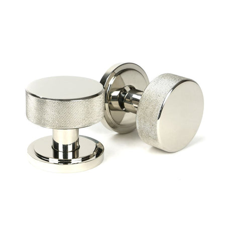 High quality image of From The Anvil - Polished Nickel Brompton Mortice/Rim Knob Set (Art Deco) | Sku. 46783 | Trade Door Handles, Kendal.