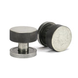 This is an image showing From The Anvil - Pewter Brompton Mortice/Rim Knob Set (Plain) available from trade door handles, quick delivery and discounted prices