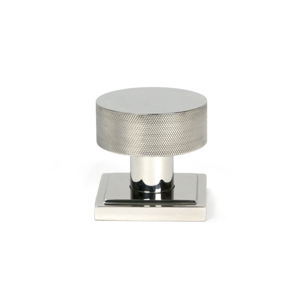 This is an image showing From The Anvil - Polished Marine SS (316) Brompton Mortice/Rim Knob Set (Square) available from trade door handles, quick delivery and discounted prices