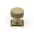 This is an image showing From The Anvil - Aged Brass Brompton Cabinet Knob - 25mm (Square) available from trade door handles, quick delivery and discounted prices