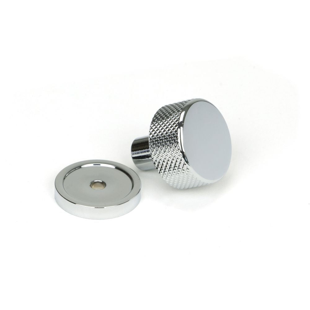 This is an image showing From The Anvil - Polished Chrome Brompton Cabinet Knob - 25mm (Plain) available from trade door handles, quick delivery and discounted prices