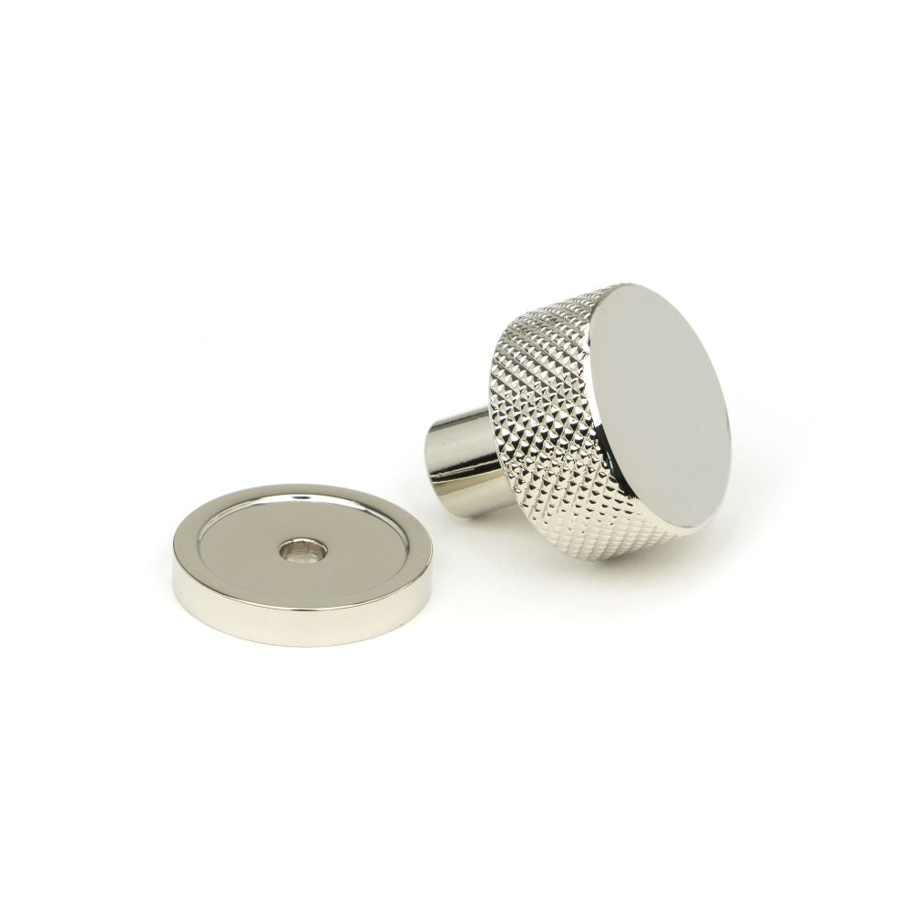 This is an image showing From The Anvil - Polished Nickel Brompton Cabinet Knob - 25mm (Plain) available from trade door handles, quick delivery and discounted prices