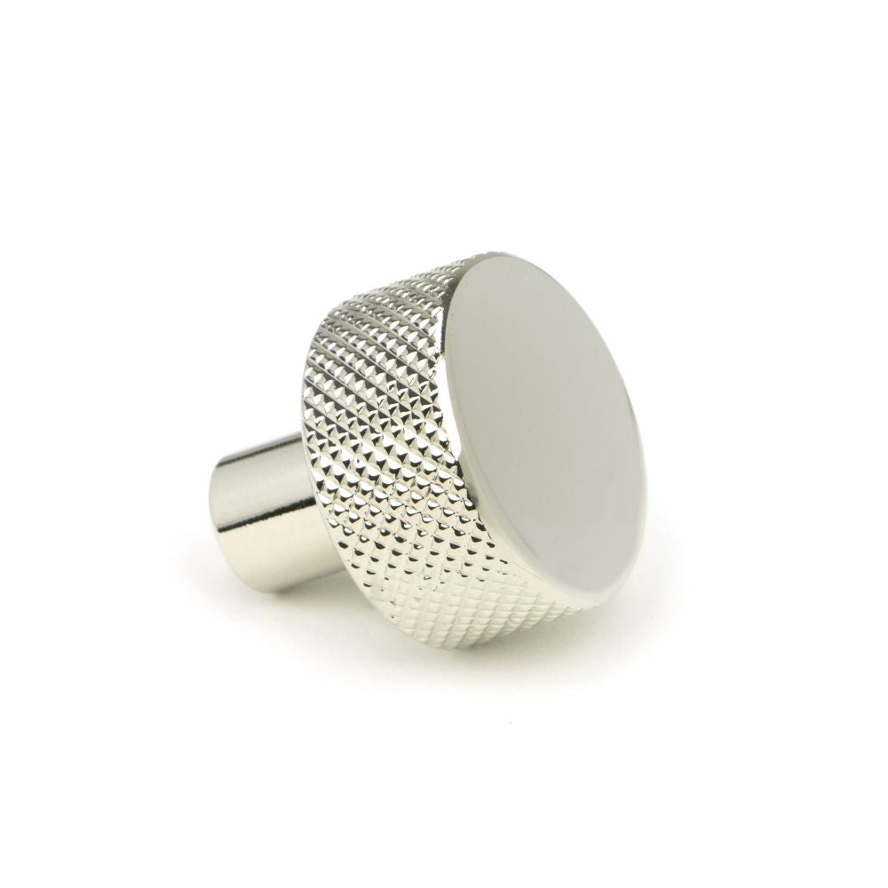 This is an image showing From The Anvil - Polished Nickel Brompton Cabinet Knob - 25mm (No rose) available from trade door handles, quick delivery and discounted prices