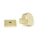 This is an image showing From The Anvil - Polished Brass Brompton Cabinet Knob - 25mm (Square) available from trade door handles, quick delivery and discounted prices