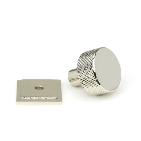 This is an image showing From The Anvil - Polished Nickel Brompton Cabinet Knob - 25mm (Square) available from trade door handles, quick delivery and discounted prices