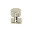 This is an image showing From The Anvil - Polished Nickel Brompton Cabinet Knob - 25mm (Square) available from trade door handles, quick delivery and discounted prices