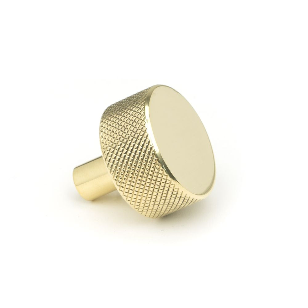 This is an image showing From The Anvil - Polished Brass Brompton Cabinet Knob - 32mm (No rose) available from trade door handles, quick delivery and discounted prices