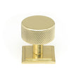 This is an image showing From The Anvil - Polished Brass Brompton Cabinet Knob - 32mm (Square) available from trade door handles, quick delivery and discounted prices
