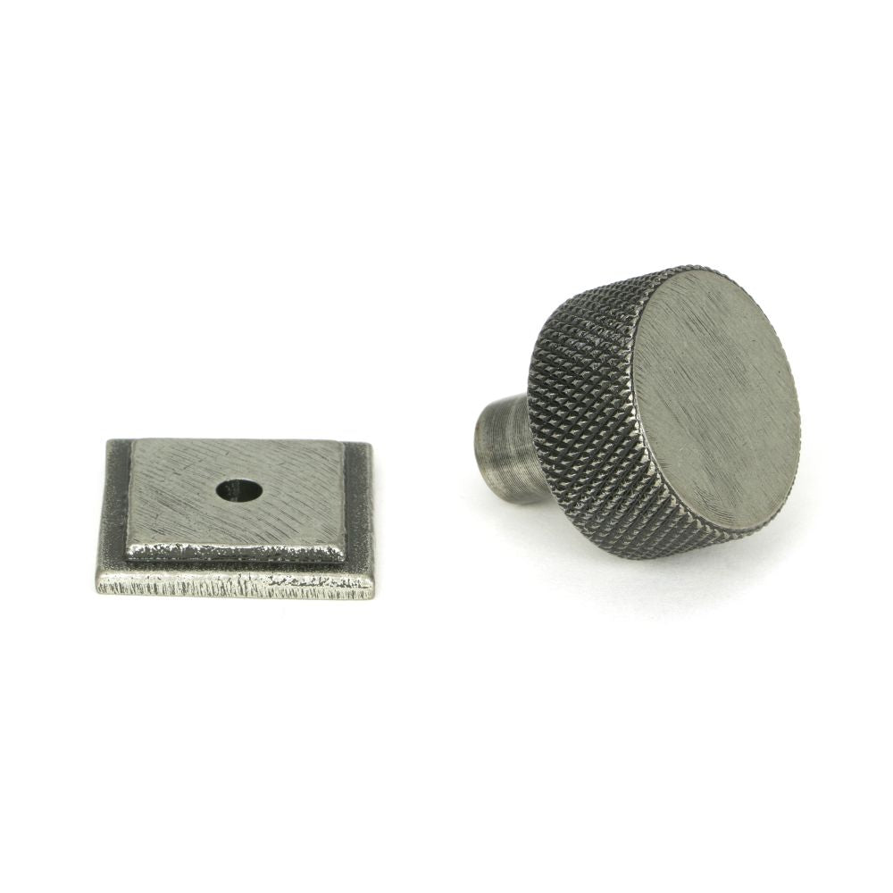 This is an image showing From The Anvil - Pewter Brompton Cabinet Knob - 25mm (Square) available from trade door handles, quick delivery and discounted prices