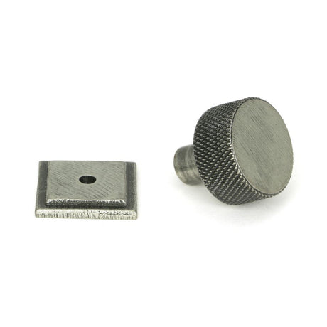 This is an image showing From The Anvil - Pewter Brompton Cabinet Knob - 25mm (Square) available from trade door handles, quick delivery and discounted prices