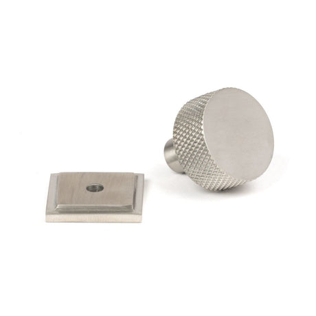 This is an image showing From The Anvil - Satin SS (304) Brompton Cabinet Knob - 25mm (Square) available from trade door handles, quick delivery and discounted prices