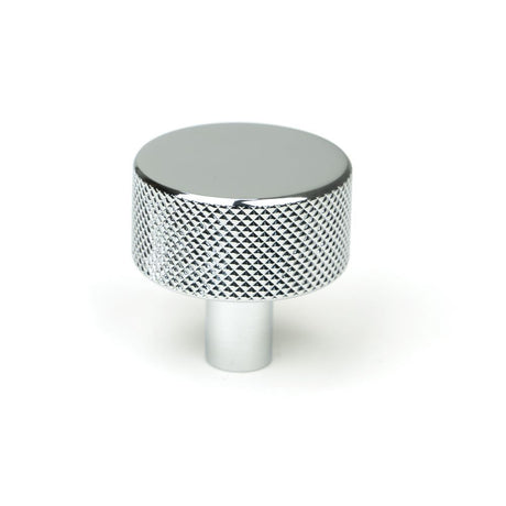 This is an image showing From The Anvil - Polished Chrome Brompton Cabinet Knob - 32mm (No rose) available from trade door handles, quick delivery and discounted prices