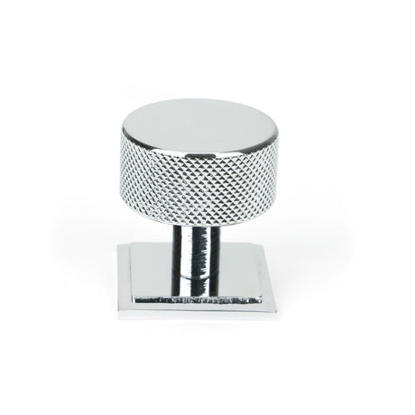 This is an image showing From The Anvil - Polished Chrome Brompton Cabinet Knob - 32mm (Square) available from trade door handles, quick delivery and discounted prices