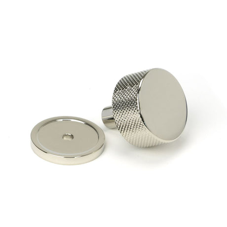 This is an image showing From The Anvil - Polished Nickel Brompton Cabinet Knob - 32mm (Plain) available from trade door handles, quick delivery and discounted prices