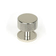 This is an image showing From The Anvil - Polished Nickel Brompton Cabinet Knob - 32mm (Plain) available from trade door handles, quick delivery and discounted prices