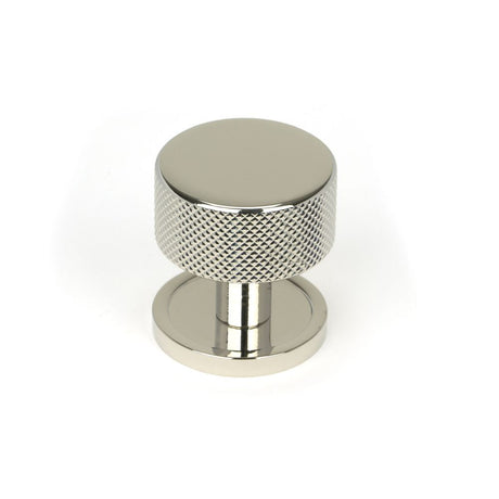 This is an image showing From The Anvil - Polished Nickel Brompton Cabinet Knob - 32mm (Plain) available from trade door handles, quick delivery and discounted prices